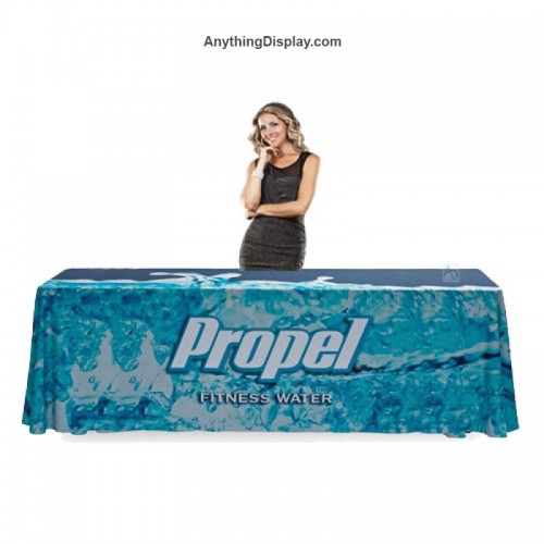 Tradeshow Table Throw 8ft Open Back Table Cover Printed Full Color