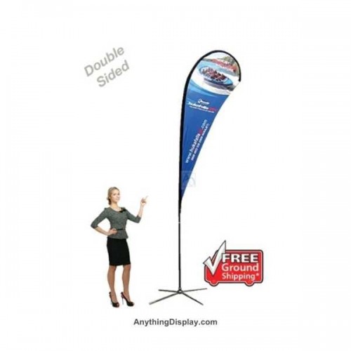 Teardrop Flag 14 ft Tall with Double Sided Sail Banner Fast Turn