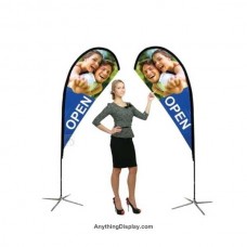 Small Teardrop Flag Custom Printed Banner 8ft Tall Double Sided Banner