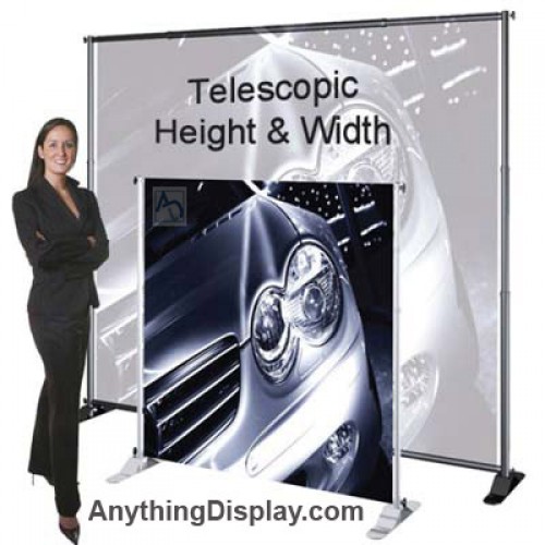Jumbo Banner Backdrop Display Adjustable Height and Width up to 4ft