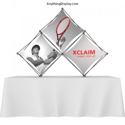 Xclaim 8ft Tabletop 3 Quad Pyramid Fabric Popup Display Kit 02