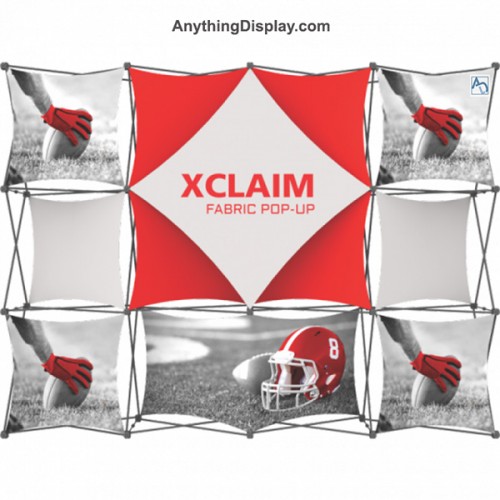 Xclaim 8ft Tabletop 3 Quad Pyramid Fabric Popup Display Kit 02