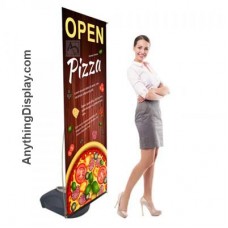 Outdoor Banner Display Zeppy 6 Foot Tall with Water Filled Base