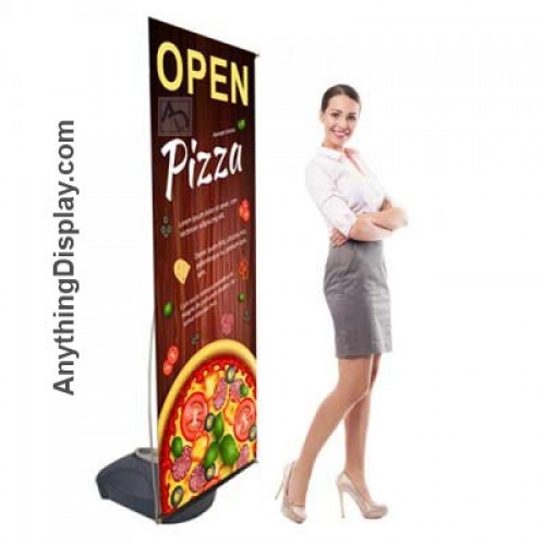 Outdoor Banner Display Zeppy 6 Foot Tall with Water Filled Base