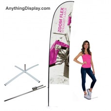 Zoom Flex 9' Straight Flag - Custom Printed with Spike Base