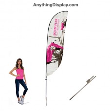 Zoom Flex Feather Style Flag 15.5ft Custom Printed with Spike Base