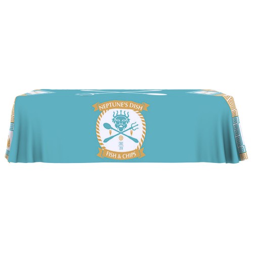 Tradeshow Table Throw 8ft Table Cover 4 Sided Printed Full Color