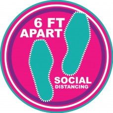Pre-Designed 12" Floor Stickers - Social Distancing - 6 ft Apart- Pack of 20