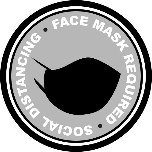 Pre-Designed 12" Floor Stickers - Face Mask Required - 6 Feet Apart - Pack of 20