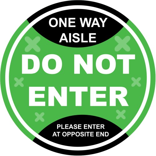 Pre-Designed 12" Floor Stickers - Do Not Enter - One Way Aisle - Pack of 20