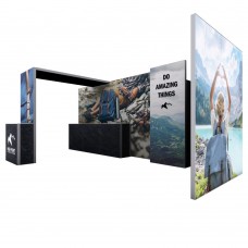 Modco Modular Display Exhibit 20ft x 10ft with Printed Graphics, Kit 2