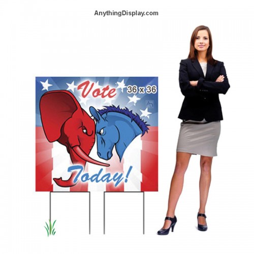 Outdoor Yard Sign 36x36 Double Sided Plastic, Waterproof 