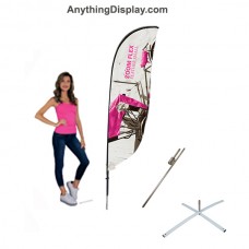 9 ft Zoom Flex Feather Style Flag - Custom Printed with Spike Base