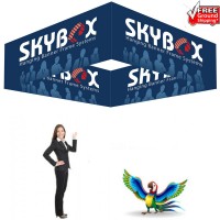 Sky Box Sign Trade Show Hanging Signs | Stretch Fabric Ceiling Signs