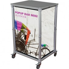 Portable Popup Counter Display, Wheeled Custom Printed Mini Bar