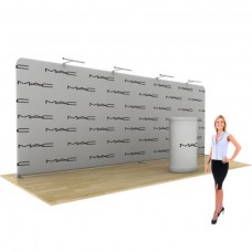 Wave Tube Trade Show Booth 20ft Straight with Stretch Fabric Graphic