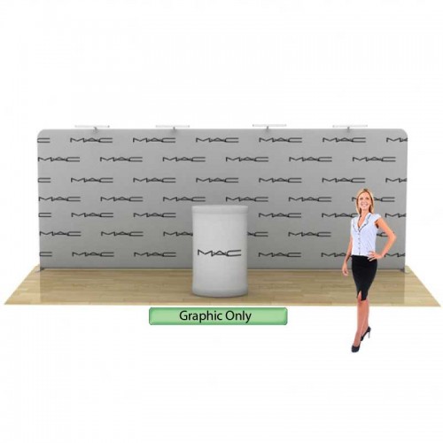 Wave Tube Trade Show Booth 20ft Straight with Stretch Fabric Graphic