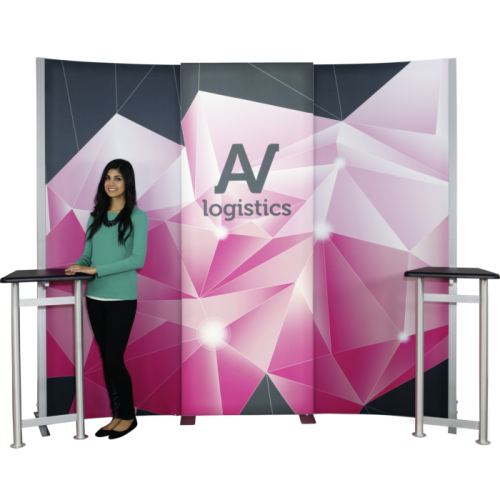 20ft custom trade show display booth kits with counter light roll up banner