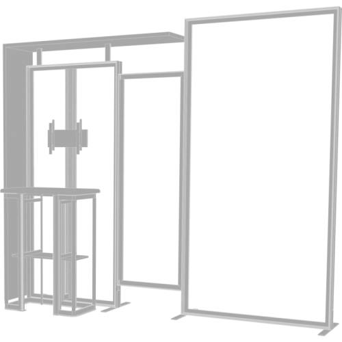 Modular Booth Display Hybrid Pro 10ft with Backlit Panel Kit 03