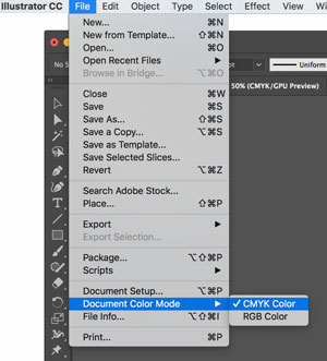 How to set the color mode to CMYK