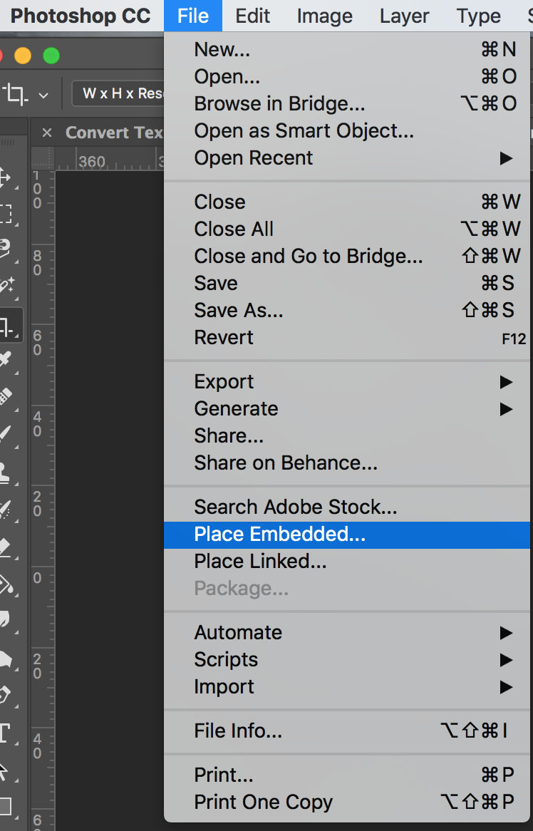 How to embed images in photoshop