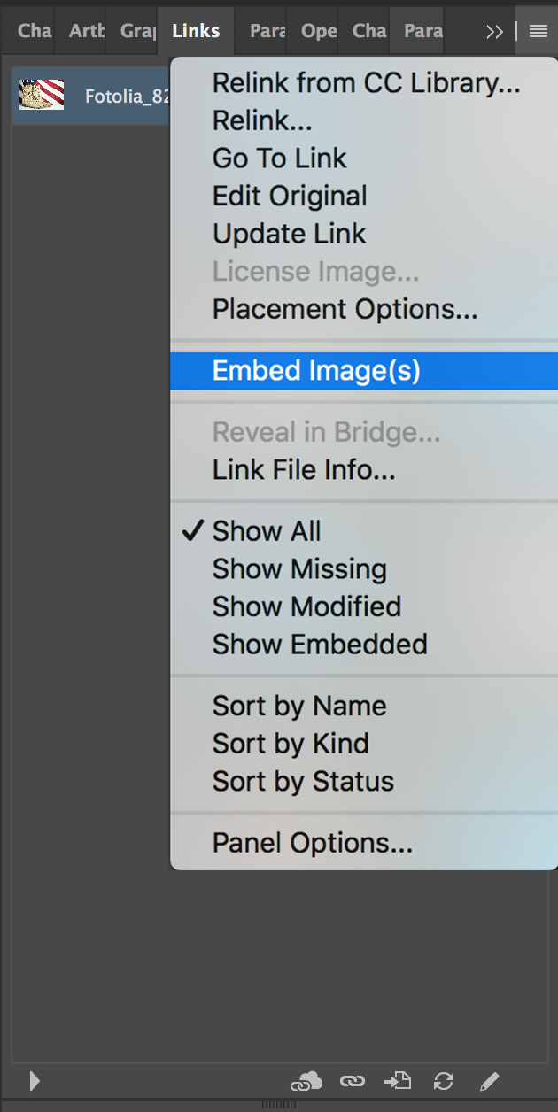 How to embed your files in Illustrator